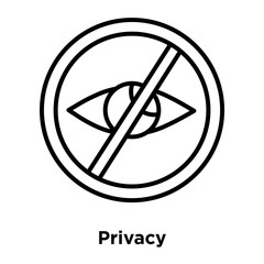 Privacy icon vector isolated on white background, Privacy sign , thin line design elements in outline style