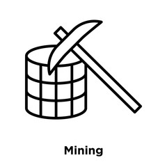 Mining icon vector isolated on white background, Mining sign , thin line design elements in outline style