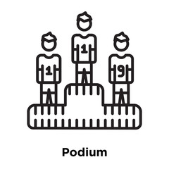 podium icon isolated on white background. Simple and editable podium icons. Modern icon vector illustration.