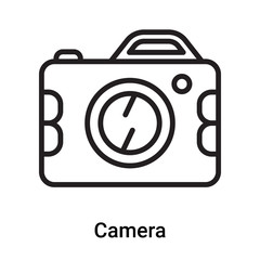 Camera icon vector isolated on white background, Camera sign , line or linear symbol and sign design in outline style
