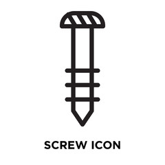 Screw icon vector isolated on white background, Screw sign , line symbol or linear element design in outline style