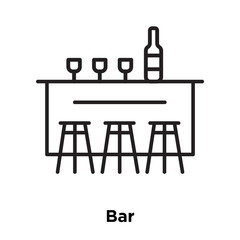 Bar icon vector isolated on white background, Bar sign , thin line design elements in outline style