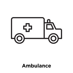 ambulance icon isolated on white background. Simple and editable ambulance icons. Modern icon vector illustration.