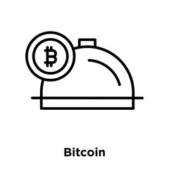 Bitcoin icon vector isolated on white background, Bitcoin sign , thin line design elements in outline style