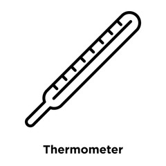 Thermometer icon vector isolated on white background, Thermometer sign , thin line design elements in outline style