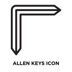 Allen keys icon vector isolated on white background, Allen keys sign , line symbol or linear element design in outline style