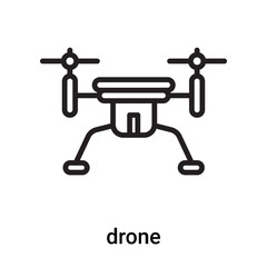 drone icon vector isolated on white background, drone sign , line or linear symbol and sign design in outline style