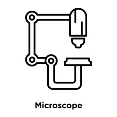 Microscope icon vector isolated on white background, Microscope sign , thin line design elements in outline style