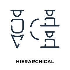 Hierarchical structure icon vector isolated on white background, Hierarchical structure sign , line symbol or linear element design in outline style
