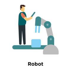 robot icon isolated on white background. Simple and editable robot icons. Modern icon vector illustration.