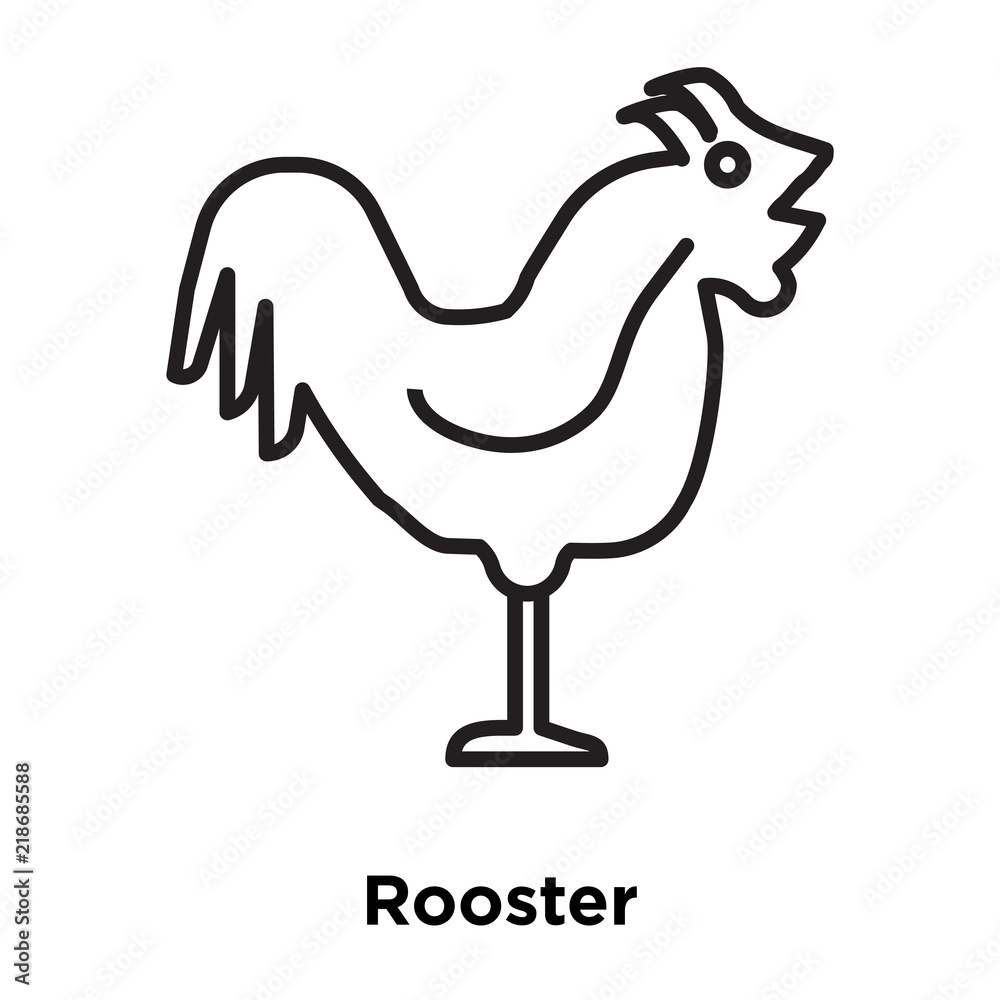 Wall mural Rooster icon vector isolated on white background, Rooster sign , thin line design elements in outline style