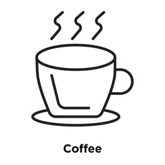 Coffee icon vector isolated on white background, Coffee sign , thin line design elements in outline style