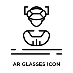 Ar glasses icon vector isolated on white background, Ar glasses sign , line symbol or linear element design in outline style