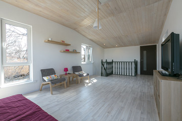 wooden cottage minimalistic interior