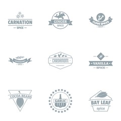 Cacao beans logo set. Simple set of 9 cacao beans vector logo for web isolated on white background