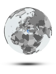 Greece on political globe isolated