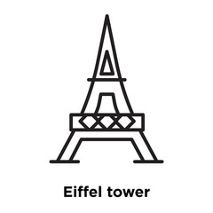 Eiffel tower icon vector isolated on white background, Eiffel tower sign , thin line design elements in outline style