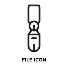 File icon vector isolated on white background, File sign , line symbol or linear element design in outline style