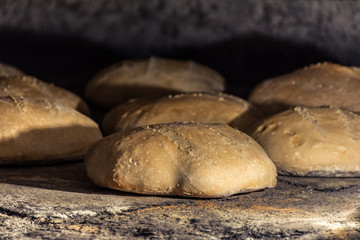 Elaboration of bread in traditional wood oven