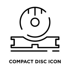 Compact disc icon vector isolated on white background, Compact disc sign , line symbol or linear element design in outline style