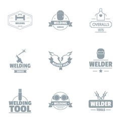 Ironsmith logo set. Simple set of 9 ironsmith vector logo for web isolated on white background