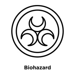 Biohazard icon vector isolated on white background, Biohazard sign , thin line design elements in outline style