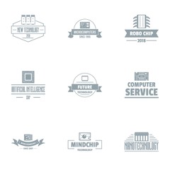 Comp services logo set. Simple set of 9 comp services vector logo for web isolated on white background