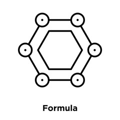 Formula icon vector isolated on white background, Formula sign , thin line design elements in outline style