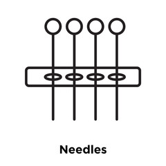 needles icon isolated on white background. Simple and editable needles icons. Modern icon vector illustration.