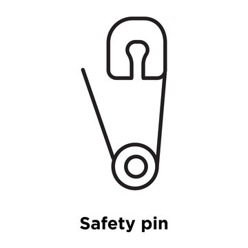 safety pin icon isolated on white background. Simple and editable safety pin icons. Modern icon vector illustration.
