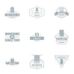 Window protection logo set. Simple set of 9 window protection vector logo for web isolated on white background