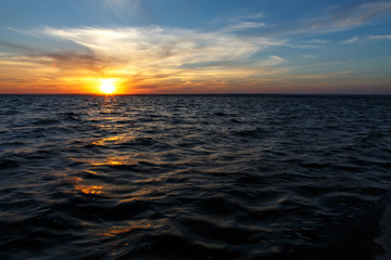 Black sea sunset lanscape