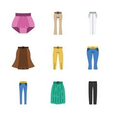 clothes icons set. human, formal, city and erotic graphic works