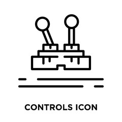 Obraz premium Controls icon vector isolated on white background, Controls sign , line symbol or linear element design in outline style