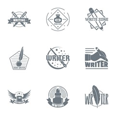 Fototapeta na wymiar Scriptwriter logo set. Simple set of 9 scriptwriter vector logo for web isolated on white background