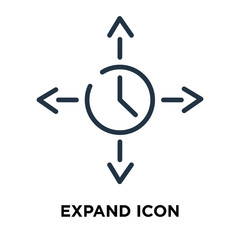 Expand icon vector isolated on white background, Expand sign , line symbol or linear element design in outline style