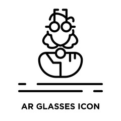 Ar glasses icon vector isolated on white background, Ar glasses sign , line symbol or linear element design in outline style
