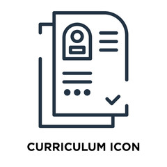 Curriculum icon vector isolated on white background, Curriculum sign , line symbol or linear element design in outline style