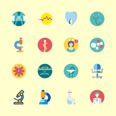 16 hospital icons set