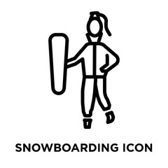 snowboarding icon on white background. Modern icons vector illustration. Trendy snowboarding icons