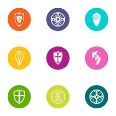 Protection icons set. Flat set of 9 protection vector icons for web isolated on white background