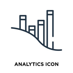 Analytics icon vector isolated on white background, Analytics sign , line symbol or linear element design in outline style