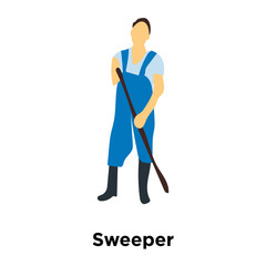 sweeper icon isolated on white background. Simple and editable sweeper icons. Modern icon vector illustration.