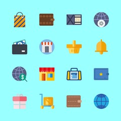 shopping icons set. love, skyscraper, luxury and transport graphic works