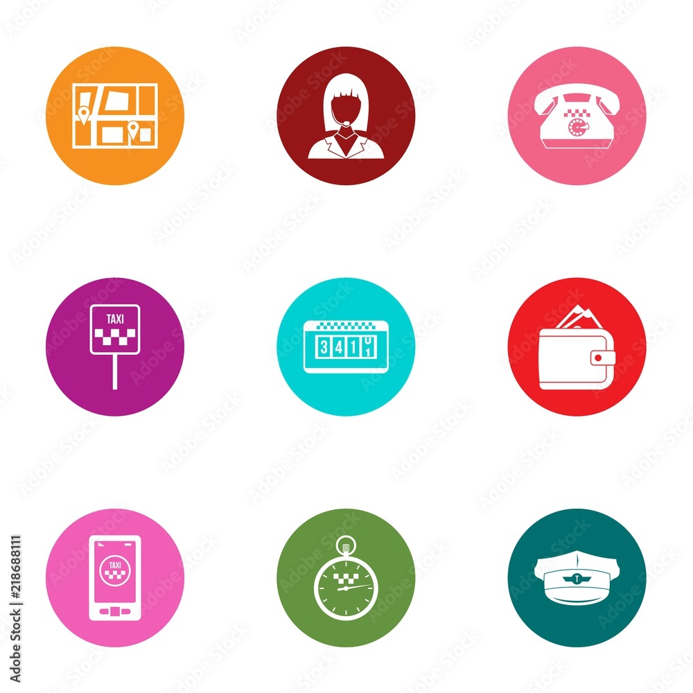 Poster call help icons set. flat set of 9 call help vector icons for web isolated on white background