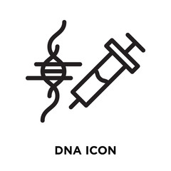 Dna icon vector isolated on white background, Dna sign , line symbol or linear element design in outline style