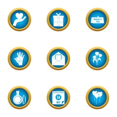 Care icons set. Flat set of 9 care vector icons for web isolated on white background