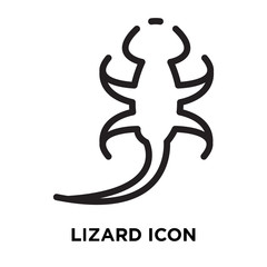 Lizard icon vector isolated on white background, Lizard sign , line symbol or linear element design in outline style