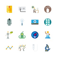 technology icons set. text, galaxy, trend and earth graphic works