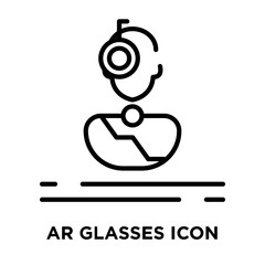 Ar glasses icon vector isolated on white background, Ar glasses sign , line symbol or linear element design in outline style